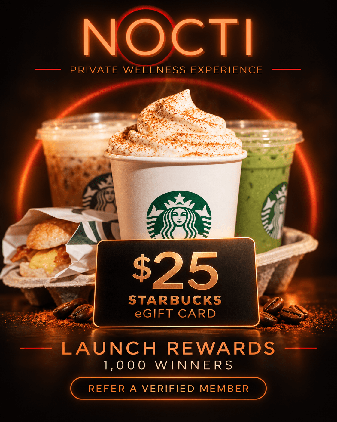 Coffee Rewards: 1,000 × $25 Starbucks eGift
