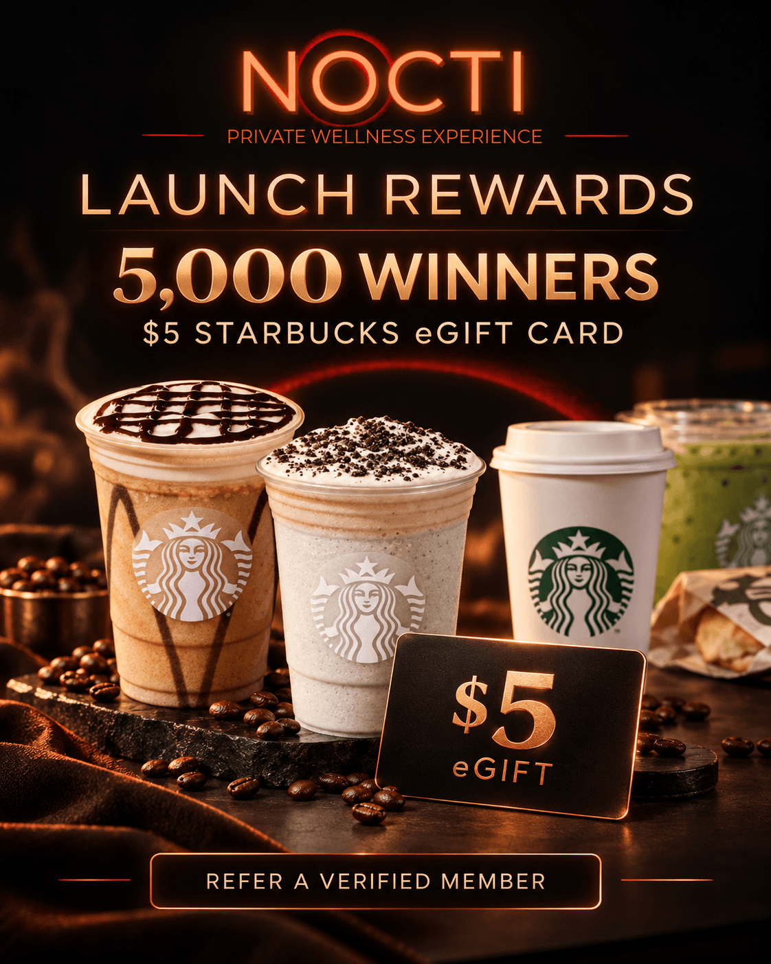 Coffee Rewards: 5,000 × $5 Starbucks eGift