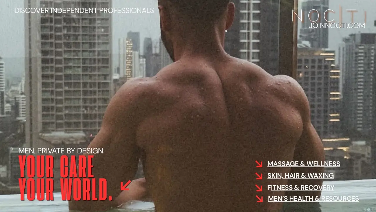 Back of an adult male athlete in a NOCTI editorial banner about recognizing severe post-workout symptoms